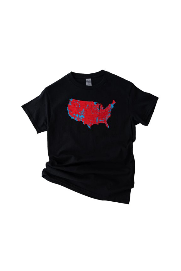 Funny Accurate Map of 2024 Election Results Political Satire Unisex T-Shirt, up to 5XL