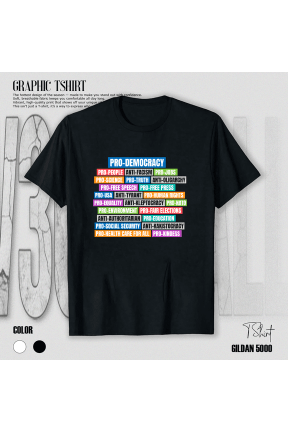 Funny Activist Retro Political Vote Election Pro Democracy Campaign Unisex T-Shirt V17512, up to size 5XL