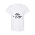 thumbnail image 1 of Funny Actor And Actress Theater Quote Eat Sleep Rehearse Repeat Unisex T-Shirt, up to size 5XL, 1 of 2