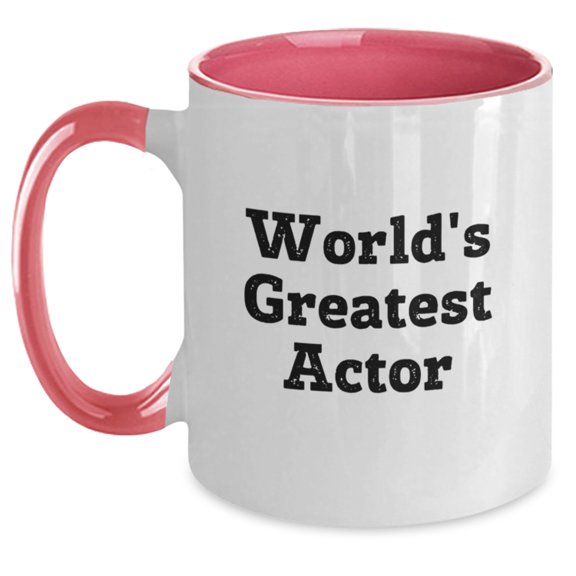 Funny Actor Gifts from Friends - 'World's Greatest Actor' Two Tone Coffee Mug for Birthday