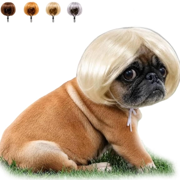 Funny Adjustable Dog Cat Cosplay Wig Pet Headwear for Halloween Christmas Party Festivals for Small Medium Large Pets