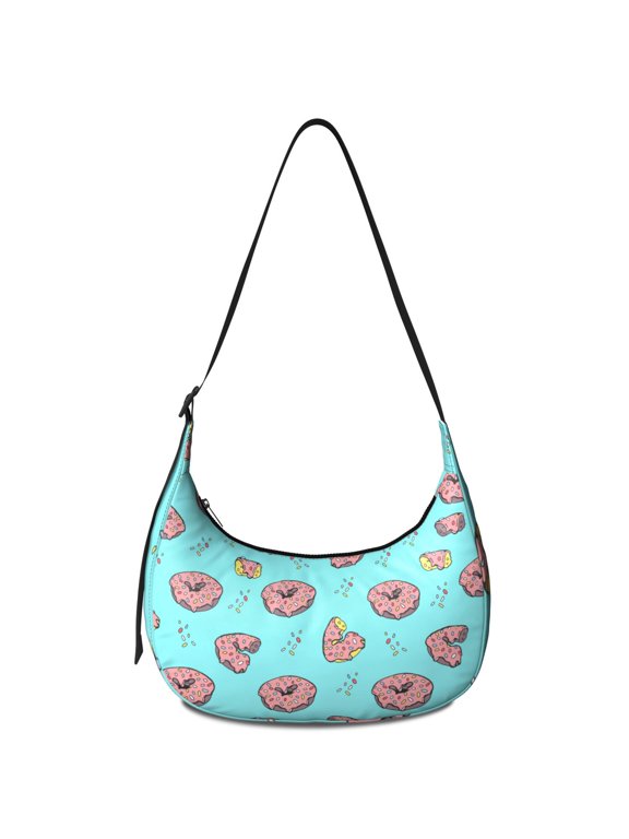 Funny Adjustable Strap Crossbody Bag Lightweight Nylon Donut Dessert Colorful Cute Candy Cake Doughnut Foodie Sweet Donut Small Purse for Women Travel