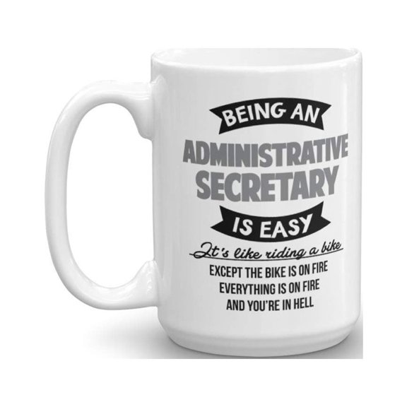 Funny Administrative Secretary Bikers Coffee & Tea Gift Mug (15oz)