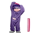 thumbnail image 1 of Funny Adult Big Mouth Monster Pajama Costume with Comb and Shoes, Plush Fleece Hooded Jumpsuit, Cozy One Piece Sleepwear for Halloween, Cosplay and Pajama Parties, 1 of 3