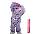 thumbnail image 1 of Funny Adult Big Mouth Monster Pajama Costume with Comb and Shoes, Plush Fleece Hooded Jumpsuit, Cozy One Piece Sleepwear for Halloween, Cosplay and Pajama Parties, 1 of 3