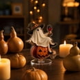 thumbnail image 1 of Funny Adult Style Witch Ghost with Wine Glass 2D Acrylic Tabletop Decor, 360° Rotatable Base Ghost on Pumpkin Lantern & Skull Ornament, 1 of 9