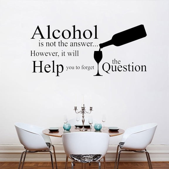 Funny Adult Wine Quotation Wall Sticker Bar restaurant Wall Decal Home Decor Kitchen Funny Stickers The Question Vinyl 93x42cm