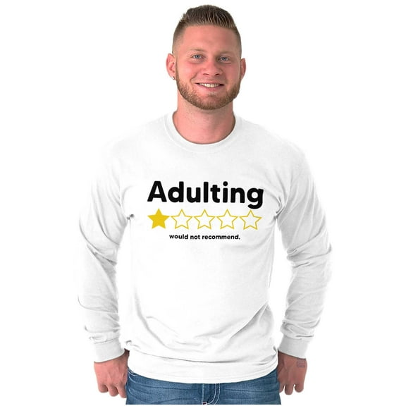 Funny Adulting One Star Rating Long Sleeve TShirt Men Women Brisco Brands S