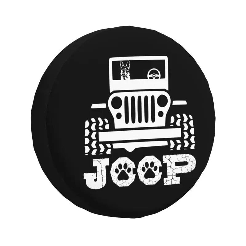 Funny Adventure German Shepherd Dog Spare Tire Cover for Jeep Honda SUV