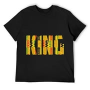 Funny African King Gift For Men Boys Cool Kente Cloth Lover T-Shirt Black S