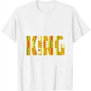 Funny African King Gift For Men Boys Cool Kente Cloth Lover Womens T-Shirt White Small