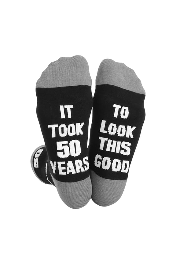 Funny Age Themed Black Calf Socks With Printed Numbers For Birthdays Gifts Fun Cotton Casual Footwear For Women Men