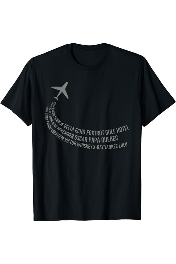 Funny Airplane Aviation Alphabet Plane Pilot Gift For Men T-Shirt