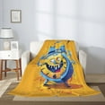 Funny Alarm Clock Illustration Throw Blanket for Couch Sofa and Bed