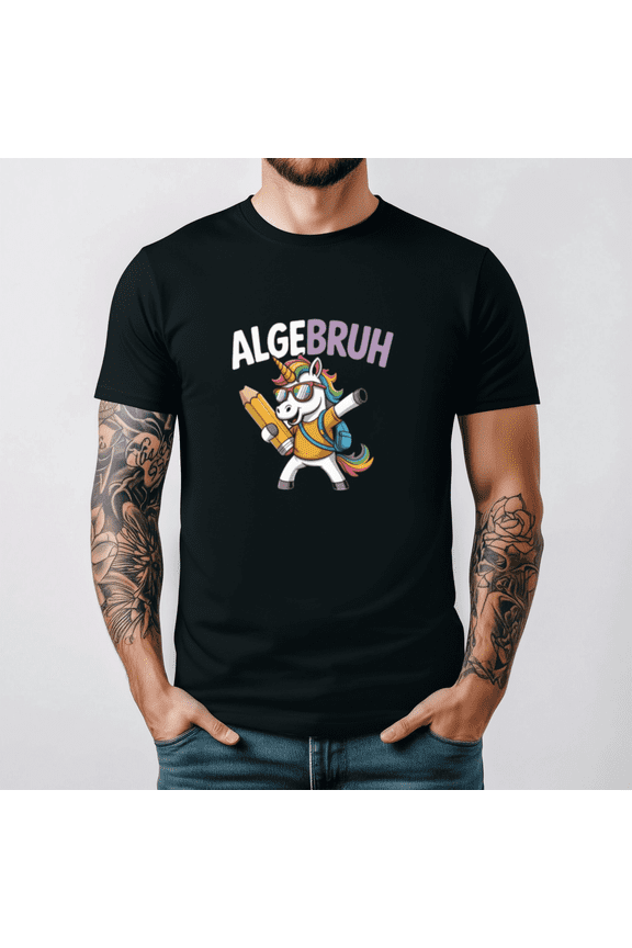 Funny Algebruh Design Dabbing Unicorn Math Pun Long Sleeve T Shirt,for unisex up to 5XL