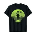 thumbnail image 1 of Funny Alien And Ufos Graphic Moon Extraterrestrial Aliens Cotton T-Shirt, 1 of 5