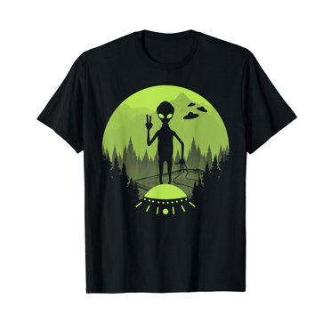 Storm Area 51 UFO Alien T-Shirt - Men Women Graphic Tee - Super Soft 100% Cotton - Black