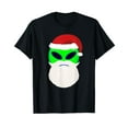 thumbnail image 1 of Funny Alien Christmas Shirt Santa Hat Beard Green Alien T-Shirt, 1 of 5