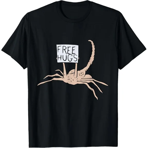 Funny Alien Free Hugs Sci-Fi Extraterrestrial Graphic Design Unisex T-Shirt, up to Size 5XL
