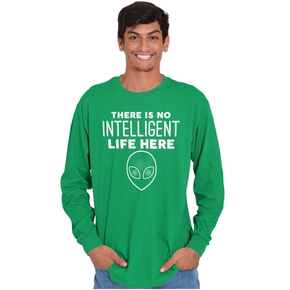 Funny Alien UFO Believers Sarcastic Long Sleeve TShirt Men Women Brisco Brands 2X