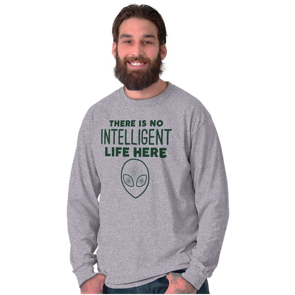 Funny Alien UFO Believers Sarcastic Plus Size Long Sleeve Graphic Tee Shirt Brisco Brands 3X