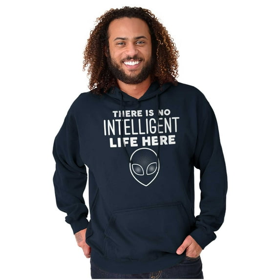 Funny Alien UFO Believers Sarcastic Unisex Plus Fleece Graphic Hoodie Brisco Brands 4X