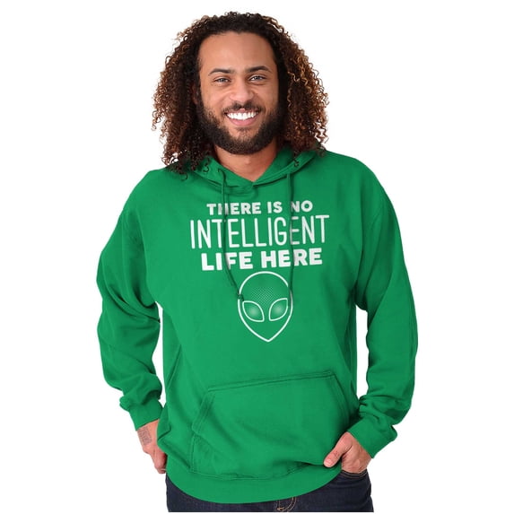 Funny Alien UFO Believers Sarcastic Unisex Plus Fleece Graphic Hoodie Brisco Brands 3X