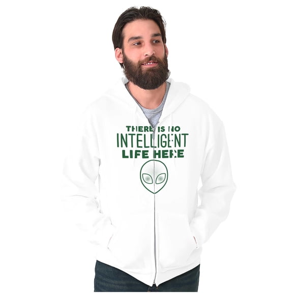 Funny Alien UFO Believers Sarcastic Zip Up Hoodie Men's Women's Brisco Brands M