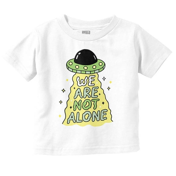 Funny Alien UFO We Are Not Alone Toddler Boy Girl T Shirt Infant Toddler Brisco Brands 2T