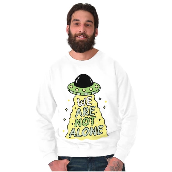 Funny Alien UFO We Are Not Alone Unisex Plus Fleece Graphic Sweatshirt Brisco Brands 3X