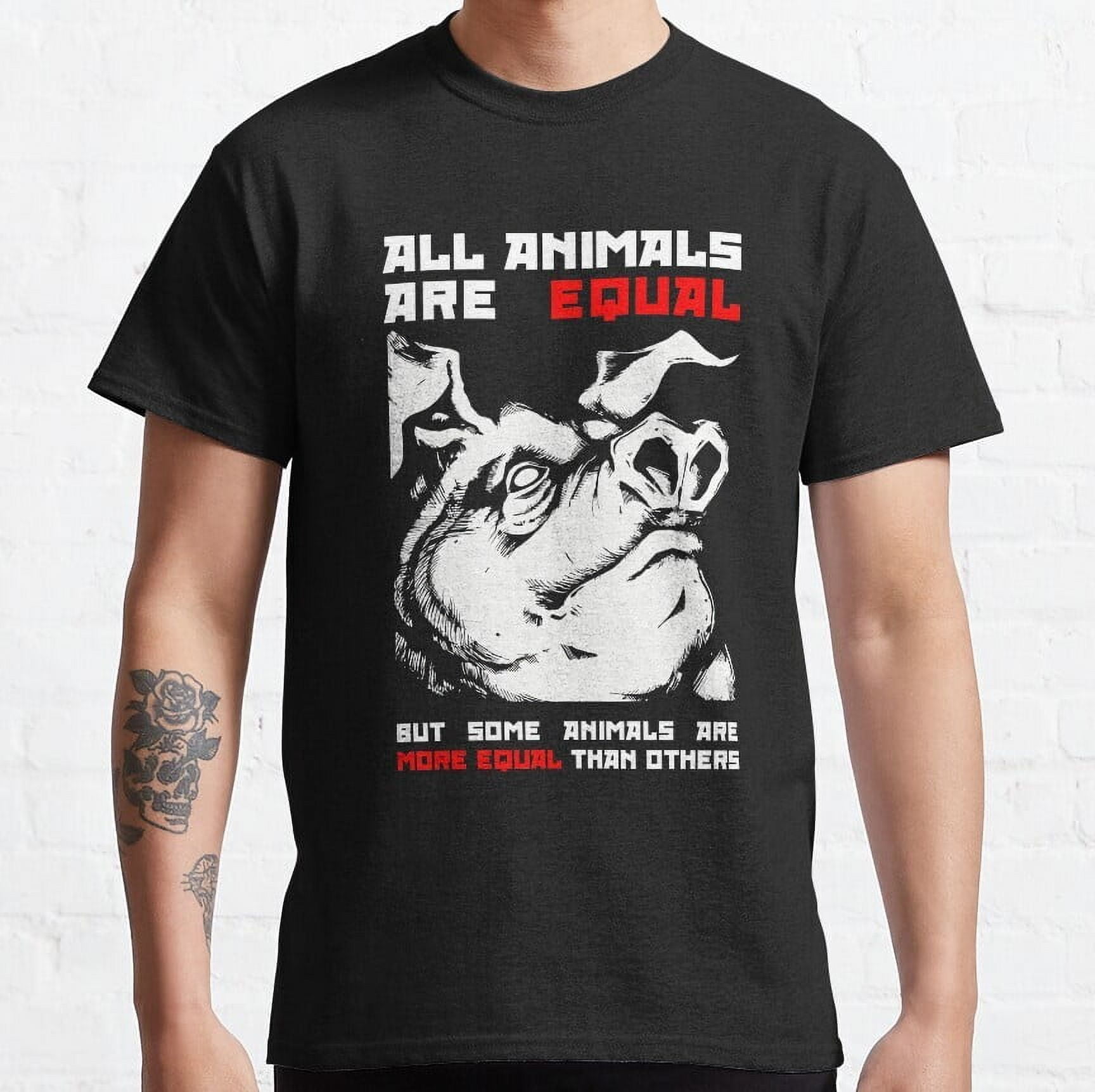 Funny All Animals Are Equal And Pig Too Unisex T-Shirt,black color ...