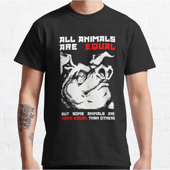 Funny All Animals Are Equal And Pig Too Unisex T-Shirt,black color