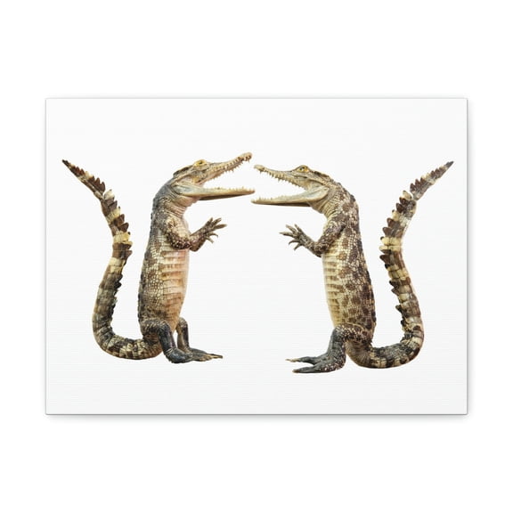 Funny Alligator Couple Dancing Inside Wall Art Ready to Hang Unframed