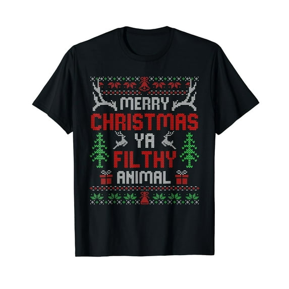 Funny Alone At Home Movies Merry Christmas You Filty Animal T-Shirt