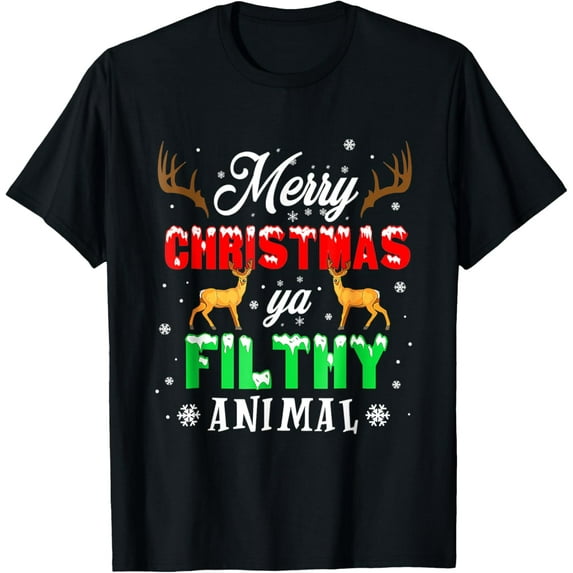 Funny Alone At Home Movies Merry Christmas You Filty Animal T-Shirt