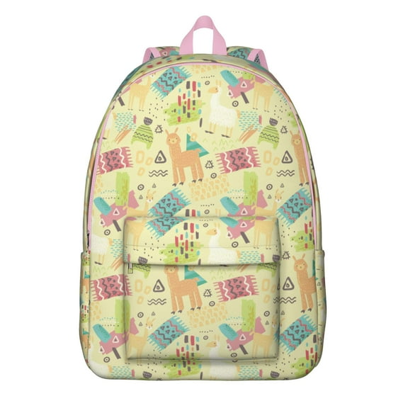 Funny Alpaca Backpack – Cute Llama Pattern Bookbag with Cartoon Design for School and Outdoor Activities