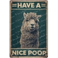 thumbnail image 1 of Funny Alpaca Tin Sign, Have A Nice P**P Retro Metal Tin Sign, Animal Lovers Decorative Signage For Women, Metal Bathtub Bathroom Decoration, Bathroom Vintage Decors Signs 12x8 Inches, 1 of 6