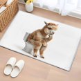 thumbnail image 1 of Funny Alpacas Bathroom Rug Washable 2x3 Entryway Rug Non Slip Cute Art Fun Lovely Animals on Toilets Front Door Mat Low Pile Indoor Doormat Throw Floor Carpet for Kitchen Bedroom Entrance, 1 of 8