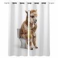 thumbnail image 1 of Funny Alpacas Kitchen Curtains Cute Art Fun Lovely Animals on Toilets Cafe Short Curtains for Bathroom Blackout Window Curtain Grommet Small Window Treatment Drapes for Bedroom Living Room 42"x45"x2, 1 of 9