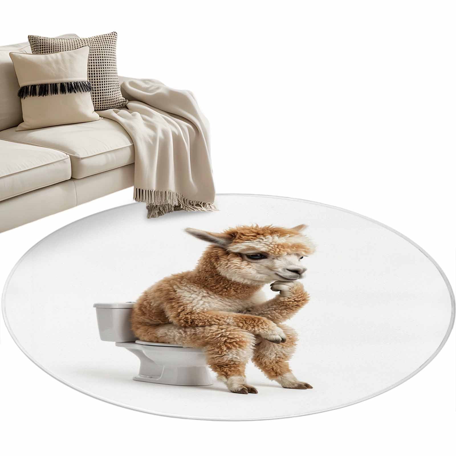 Funny Alpacas Round Area Rugs Collection 3.3', Cute Art Fun Lovely ...