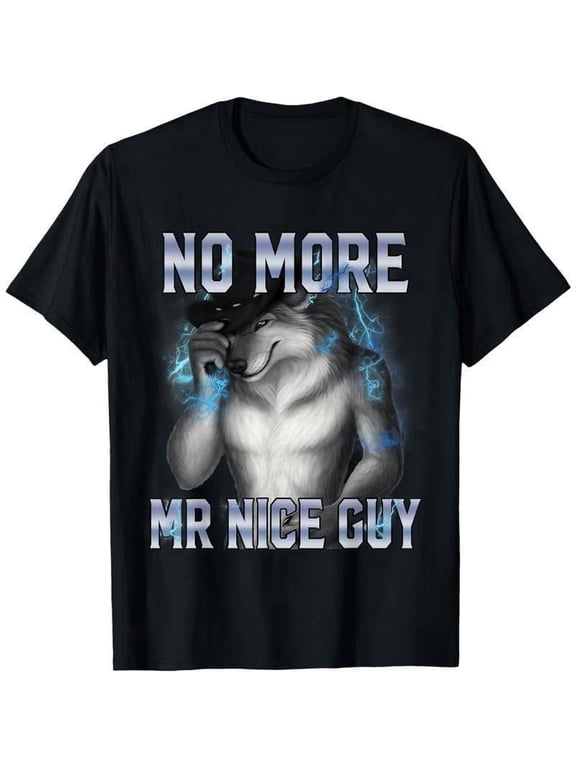 Funny Alpha Wolf Meme T-Shirt 100% cotton unisex graphic T-shirt Men's and Women's Humorous Casual Wear, Casual, Fashion