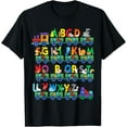 thumbnail image 1 of Funny Alphabet Animal ABCs Toy Trains Teacher Kindergarten T-Shirt men and women can wear, black, white, gifts, 1 of 4