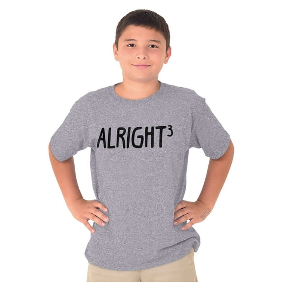 Funny Alright Cubed Math Nerd Joke Crewneck T Shirts Boy Girl Teen Brisco Brands S