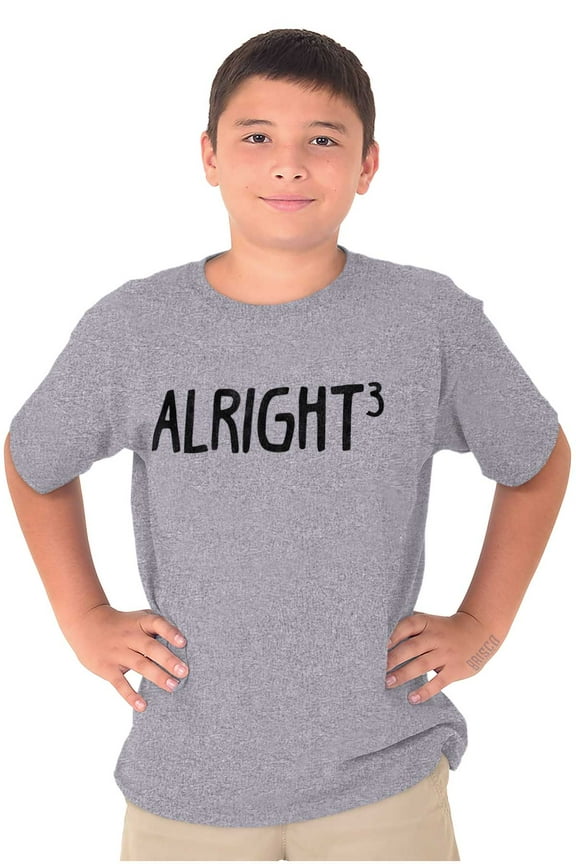 Funny Alright Cubed Math Nerd Joke Crewneck T Shirts Boy Girl Teen Brisco Brands S