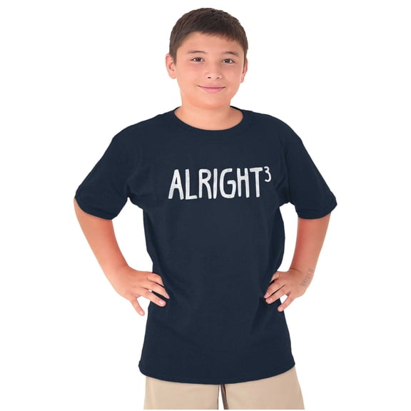 Funny Alright Cubed Math Nerd Joke Crewneck T Shirts Boy Girl Teen Brisco Brands X
