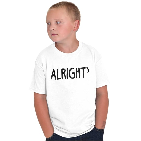Funny Alright Cubed Math Nerd Joke Crewneck T Shirts Boy Girl Teen Brisco Brands X