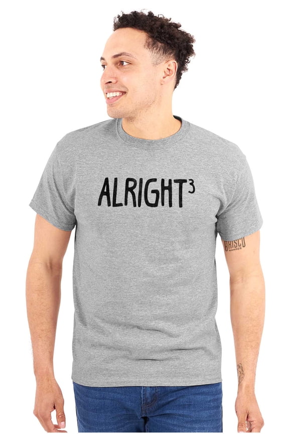 Funny Alright Cubed Math Nerd Joke Plus Size Crewneck Graphic Tee Shirt Brisco Brands 2X