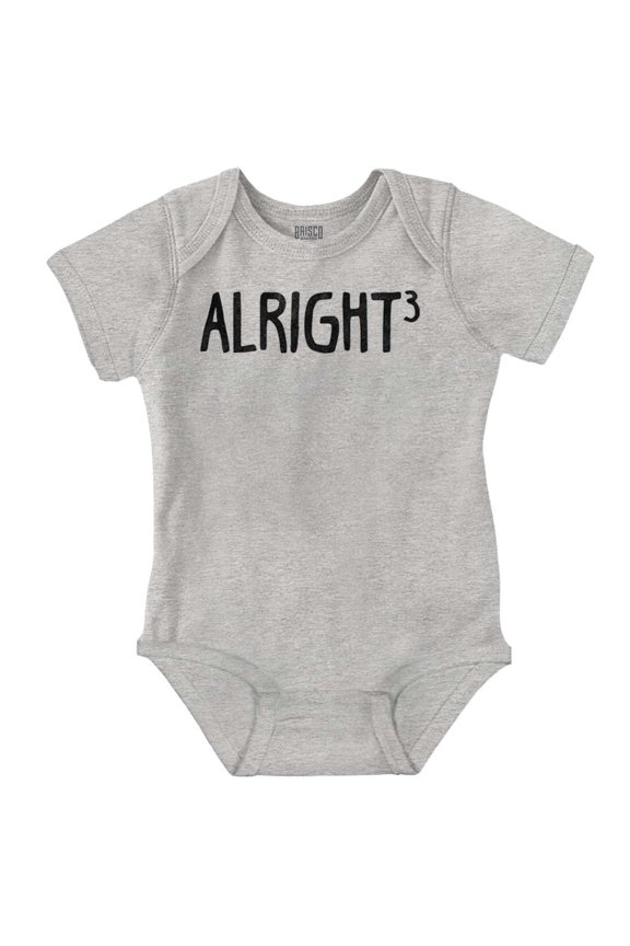 Funny Alright Cubed Math Nerd Joke Romper Boys or Girls Infant Baby Brisco Brands 12M