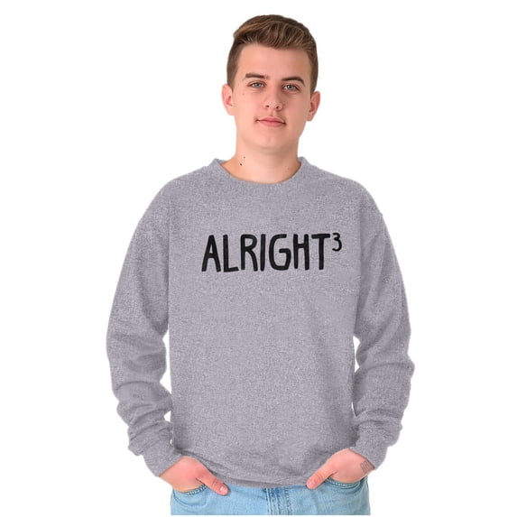 Funny Alright Cubed Math Nerd Joke Sweatshirt for Men or Women Brisco Brands M