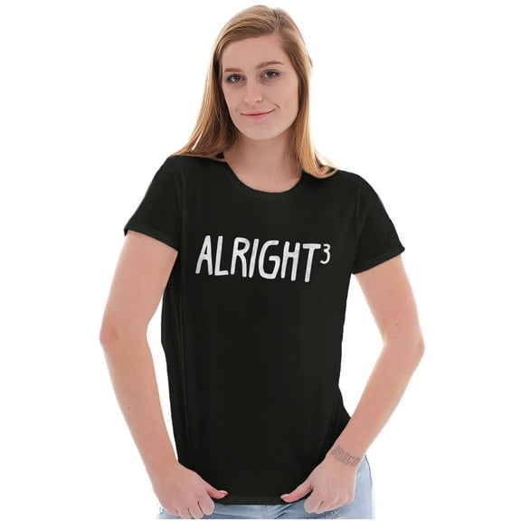 Funny Alright Cubed Math Nerd Joke Womens Slim Fit Graphic Tee Brisco Brands M